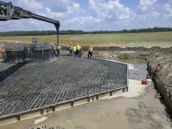 concrete forms for windfarm footings